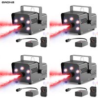 Gwong 4Pcs 600W Smoke Machine RGB Colorful 5 LEDs Fog Ejector Stage Effect Fogger Spray Equipment for Wedding Halloween DJ Show