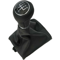For Audi A6 A4 S4 B8 8K A5 8T 8F Q5 8R 2007-2015 C6 2004-2012 5 6 Speed Car Shift Knob With Leather Gear Shift Collars Boot