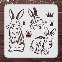 1PC 11.8x11.8 Inch Bunny Rabbit Stencil Template Large Animal Stencil for Painting DIY Wall Wood Canvas Home Decor Art Craft