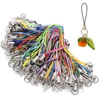 100Pcs Mix Polyester Cord with Jump Ring Lanyard Rope for Making Keychain DIY Craft Pendant Handmade Materials