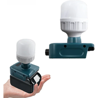 LED Work Light with LED Bulb 12W 1500lm Protable LED Flood Light for Makita 18V Battery 6500K Cordless Flashlight for Job Site