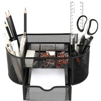 Mesh Desk Organizer Sturdy Metal Pen Stand Student Stationery Office Supplies