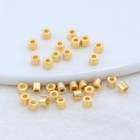 100 PCS 14K Gold Color Plated Brass Barrel Beads Mini Spacer Beads For Bracelet High Quality Diy Jewelry Accessories