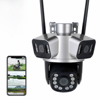 6K 12MP 3 Lens 3 SCREENS WiFi Outdoor Camera Ai Motion Tracking Zoom PTZ 4K Video Camera Security surveillance Camera ICSEE