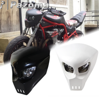 AliExpress Micro dream White Motorcycle Skull Front Headlight Streetfighter Custom Street Bike Headlight Mask Fairing for Kawasaki Suzuki Chopper Honda