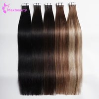 Tape In Hair Extensions Human Hair Natural Black Real Human Hair 20Pcs 50G/Pack Straight Seamless Skin Weft Tape Hair Extensions