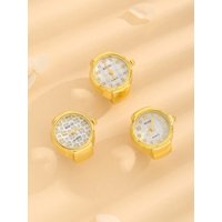Mini Vintage Finger Lucky Clover Ring Watch Round Creative Quartz Watches Fashion Couple Watches Accessories