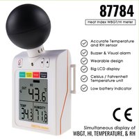 Digital Handheld 2-in-1 Heat Index Checker Wet Bulb Globe Temperature Meter Audible Alarm Indicator for Boiler Rooms Mining Site