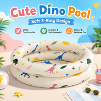 1PC Inflatable Swimming Pool, Thickened Design Retro Blow Up Swimming Pool, Space Saving Family Cute Style Water Pool