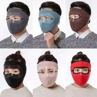 AliExpress Unisex Windproof Face Warm Mask Winter Cap Ski Breathable Masks Fleece Face Shield Caps with HD Goggles Anti-fog Cycling Cap