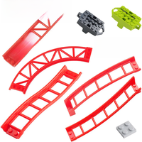 10pcs Roller coaster Building Block Parts Long Short Straight rail Small Particle Technology 26021 25059 2506134738 26560 26559