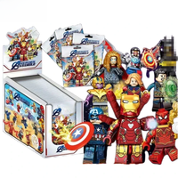 Marvel Avengers Spiderman Iron Man Captain America Creative Building Blocks Children's Educational Assembly Toys Model Ornaments