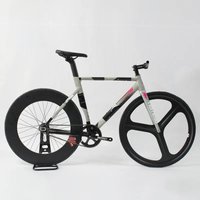 AliExpress NONE Fixed Gear Track Bike Single Speed Fixie Bicycle 700C Aluminum Frame Carbon Fork with 48T Crankset 3 Spokes 40/70/90MM Wheelset