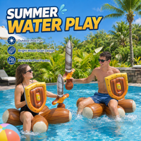 1PC Inflatable Pool Battle Float Set, Sword & Shield Ride-On Raf, Summer Water Game Durable PVC Pool Party Floating Outdoor Fun
