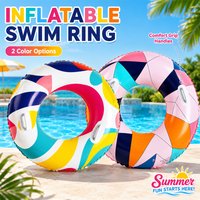 1PC Inflatable Swim Ring with Handles Adult Pool Float Colorful Swimming Tube Beach Water Float Ring for Pool Party Summer