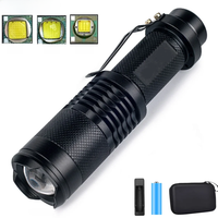 AliExpress POCKETMAN Portable Mini LED Flashlight Q5/T-6/L2 Torch Zoomable Linterna Fishing Camping Bicycle Light 14500/18650 Defesa Pessoal