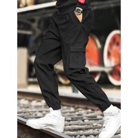 Men's Cargo Pants — Woven Twill Fabric, Multi-Pocket Design (Including Zipper Pockets), Casual Trousers — Non-Stretch, Adult App