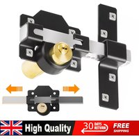 70mm Double Sided Gate Lock, Garden Security Rim Lock with Double Long Throw Bolt, Outdoor Gate Hardware Supplied with 5 Keys