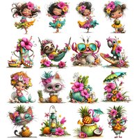 Cartoon Little Girl Iron on Patches Washable Heat Transfer DIY Applique Decals for Kids Clothes T-Shirts Bags Children's Clothin