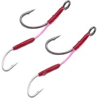 OUTKIT 10pcs Carbon Steel Small Lure Double Hook Micro-Big Eye Single Hook Spoon Lure with Pipe Hook Handle for Small Fish