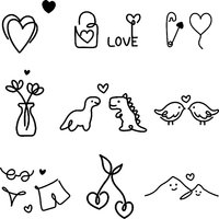 Simple Symbol Temporary Tattoo,Lasts To 15 Days New Technology Magic Waterproof Semi Permanent Sticker.