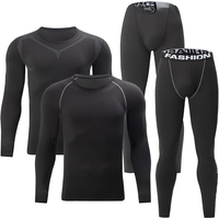 AliExpress 2-piece men's warm corset cycling warm suit long-sleeved shirt and long pants men's fitness runners casual pants underwear set