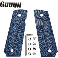 Guuun G10 Grips for 1911 Slim Grips G10 Ambi Safety Cut Big Scoop Sunburst Texture