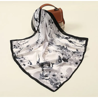 Printed Square Silk Scarf Women Floral Satin Shawls Fashion Hairband Bandana Summer Neck Sunscreen Accessories 70*70cm