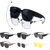 AliExpress NONE Polarized Fit Over Glasses Sunglasses for Women Men, Trendy Square Wrap Around Shades for Driving Riding, UV Protection