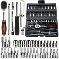 AliExpress Motorcycle 46pcs 1/4 Inch Drive Socket Ratchet Wrench Set Complete Car Repair Kit for Auto and Bicycle Maintenance Tools amagi