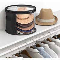 Clear PVC Hat Storage Organizer With Zipper Closure, Portable Stackable Round Brim Hat Container With Handle, Transparent Fashio