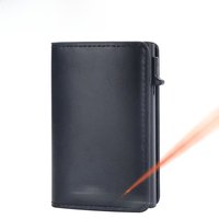 New RFID Short Men Wallets Free Name Engraved Mini Slim Card Holder Brand Male Purses High Quality Men's Popup Wallet