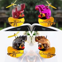 AliExpress Motor Accessories Yellow Duck Ornaments with Helmet for Bike Without Lights Auto Accessories Duck In The Car Interior Decoration
