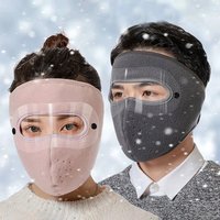 AliExpress NONE Unisex Winter Warm Mask Face Shield Cycling Caps for Outdoor Fishing Breathable Mask with HD Anti-fog Goggles Fleece Warm Scarf