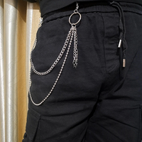 Punk Steet Keychains Chain Women Men Moon Star Rivets Skull Accessories Choice Rock Goth Pants Waist Belt Chain On Jeans Jewerly