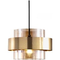 modern glass hanging lamp restaurant coffee bar suspension lighting fixture gold wrought iron glass shade creative pendant light