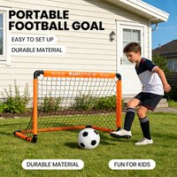 Portable Foldable Football Goal Set with Ball and Air Pump Kids Soccer Training Equipment for Garden Park Backyard Outdoor Play