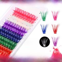 ARISON 120 Cluster Colorful Individual Lashes 6 Mixed Color Eyelash Extension Cluster False Eyelash For Festival Party Makeup