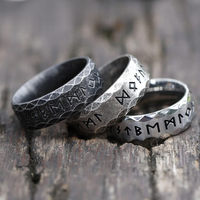 2022 NEW Men's 316L Stainless-Steel Rings Retro Odin Viking Rune for Teen Ring Amulet Fashion Jewelry Gift Free Shipping