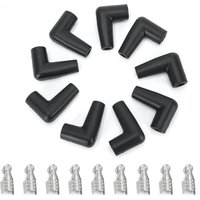 PQY - 9 Pcs / Set HEI Style Distributor Caps Spark Plug Wire Male Rubber Boots Terminals Ends Connector Set PQY-SSC03
