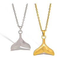 Stainless Steel Chain Mermaid Tail Pendant Necklaces For Women Vintage Fish Nautical Whale Tail Choker Charm Jewelry Gifts