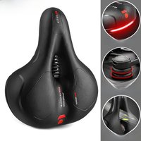 AliExpress NONE Hollow Breathable Bicycle Saddle Men Women MTB Road Bike Saddle Shock Absorbing Comfortable Big Butt Bike Seat Safety Warning