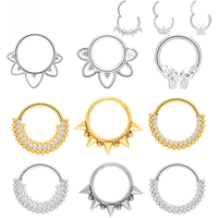 ASTM F136 G23 Titanium Piercing Nose Ring Hoop Earring lip ring Body Jewelry Cartilage Tragus Diaphragm Titanium Hing
