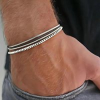 Simple Stainless Steel Multi-layer Chain Men Bracelet Retro Box Chain Bracelet Fashion Jewelry Fashion Women Accessories Gifts