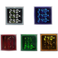 LED Digital Voltage Current Hertz Square Indicator Panel Meter Hole 22mm With 0-100ACT Voltmeter Ammeter Frequency