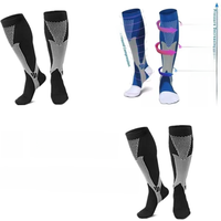 AliExpress NONE Free Shipping 3 Pairs Compression Socks for Varicose Veins Football Soccer 20-30 Mmhg Men Women Sport Socks for Running Cycling