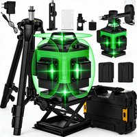 Poziomica laserowa 4D z 16 liniami, poziom 3 ° Narzędzie do samopoziomowania z funkcją samopoziomowania, uniwersalna naklejka linowa do podłóg i ścian ze statywem.