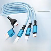 3 In 1 Fast Charging Cable 1.2m Multi Usb Port Multiple Usb Charging Cord Type C Micro USB C Charger Wire For iPhone15 16 Huawei