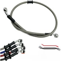 AliExpress NONE 10mm 28 Degree Motorcycle Dirt Bike Braided Line Steel Brake Hose Cable Hydraulic Banjo Pipe 300mm-2200mm for Universal Racing