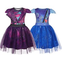 Kids Wish Asha D-Descendants 3 Mal Costume Girls Evie Cosplay Costume Childs Fantasia Halloween Cloth Birthday Party Fancy Dress